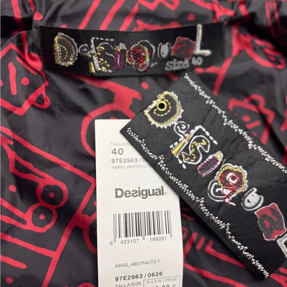 NWT Desigual Abstracto Tierra Wool Blend Embroidered Coat - Picture 12 of 12